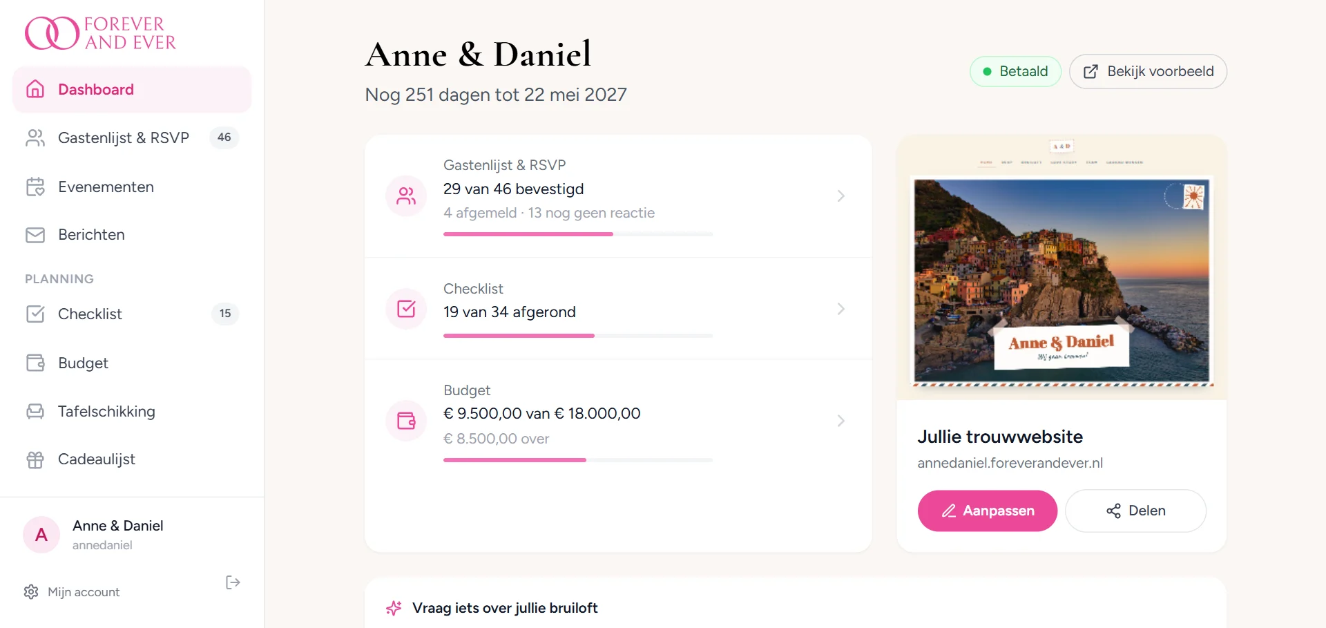 Een trouwwebsite maken in 3 simpele stappen