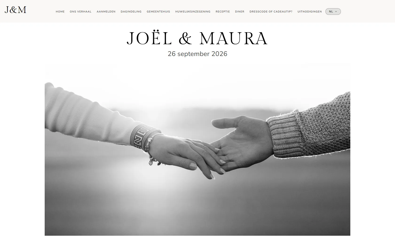 De trouwwebsite van Joël & Maura