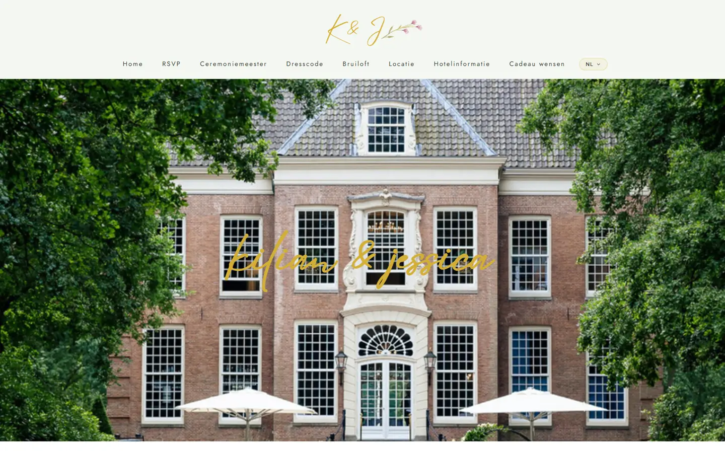 De trouwwebsite van Kilian & Jessica