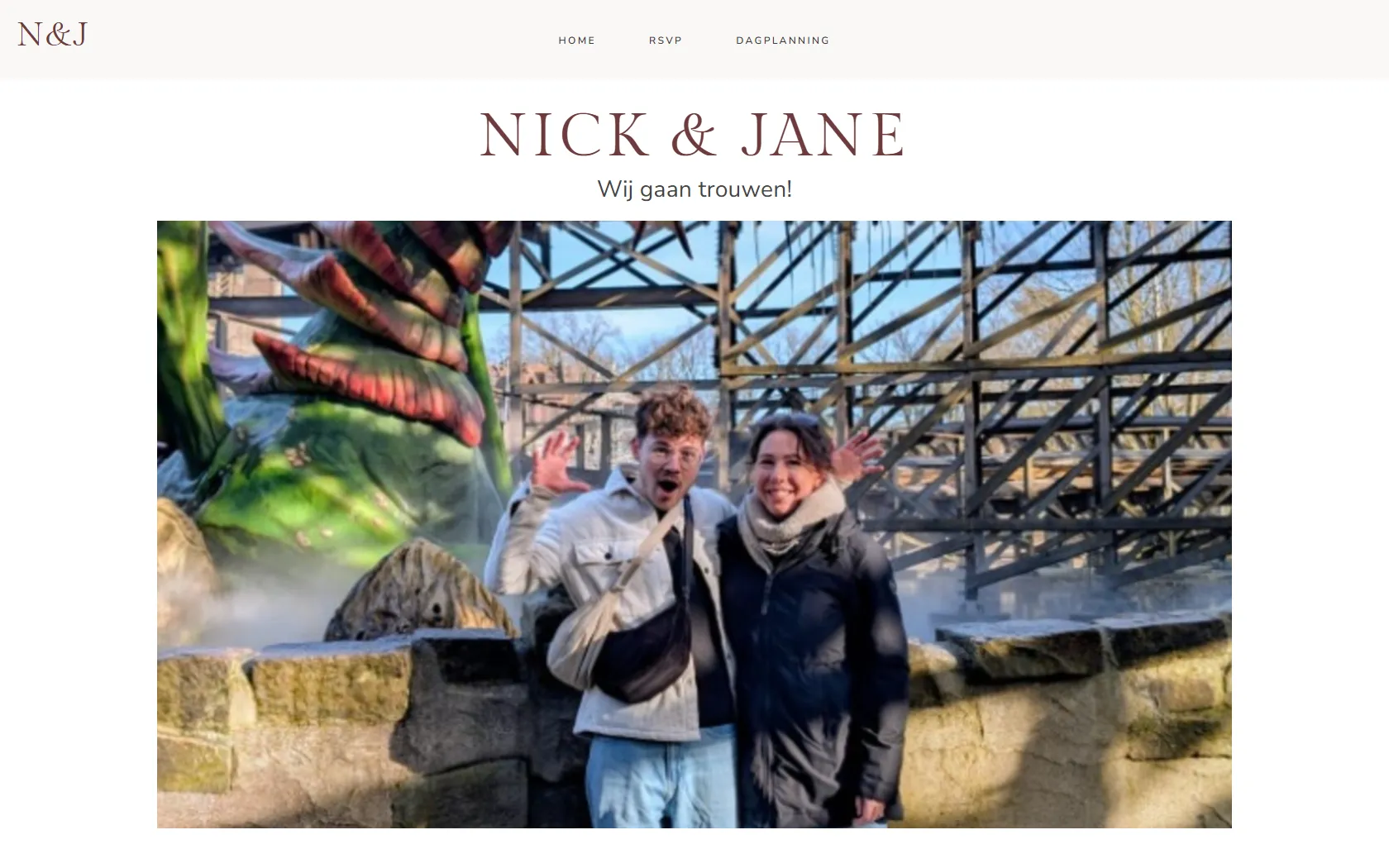 De trouwwebsite van Nick & Jane