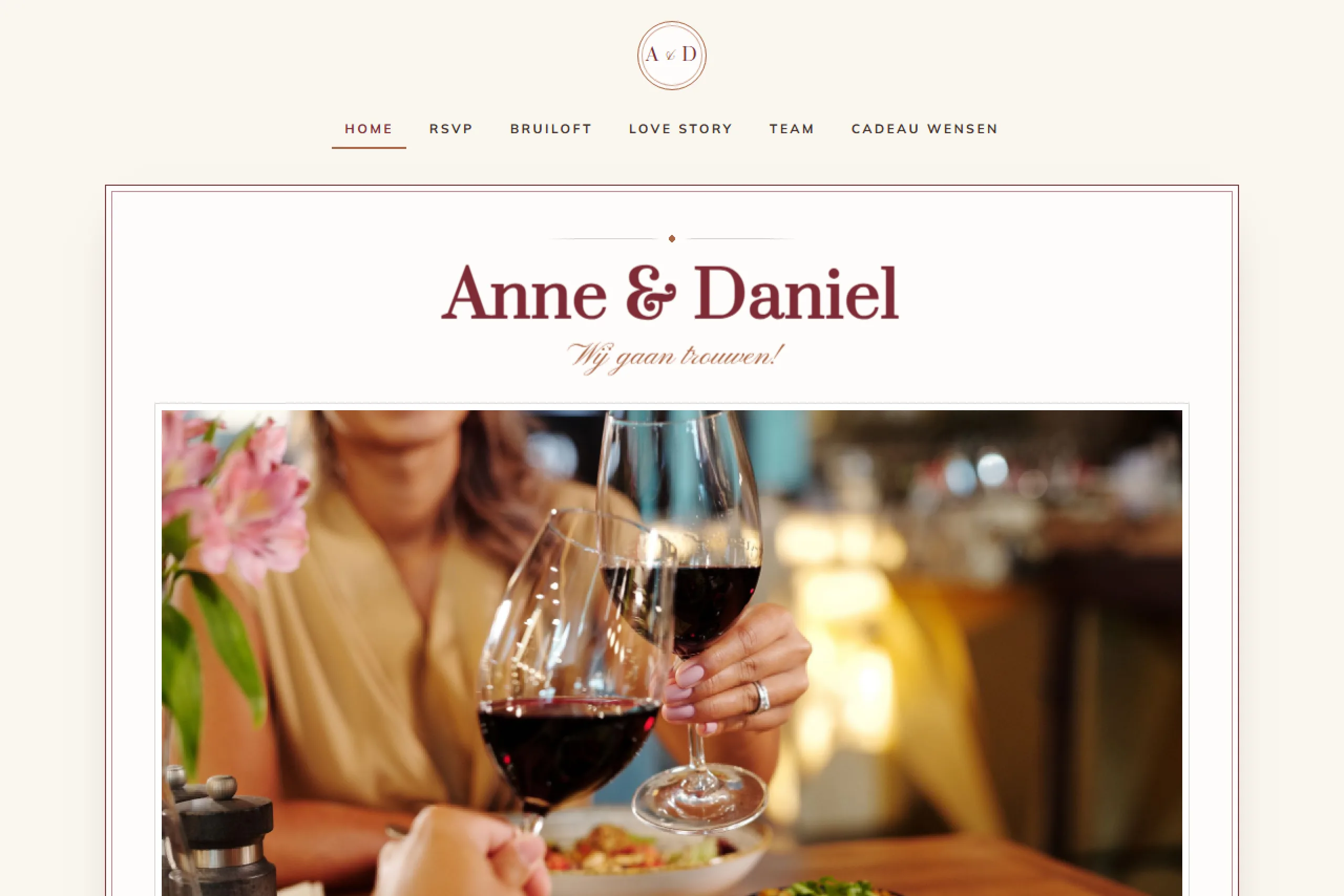 Bordeaux Bistro trouwwebsite template