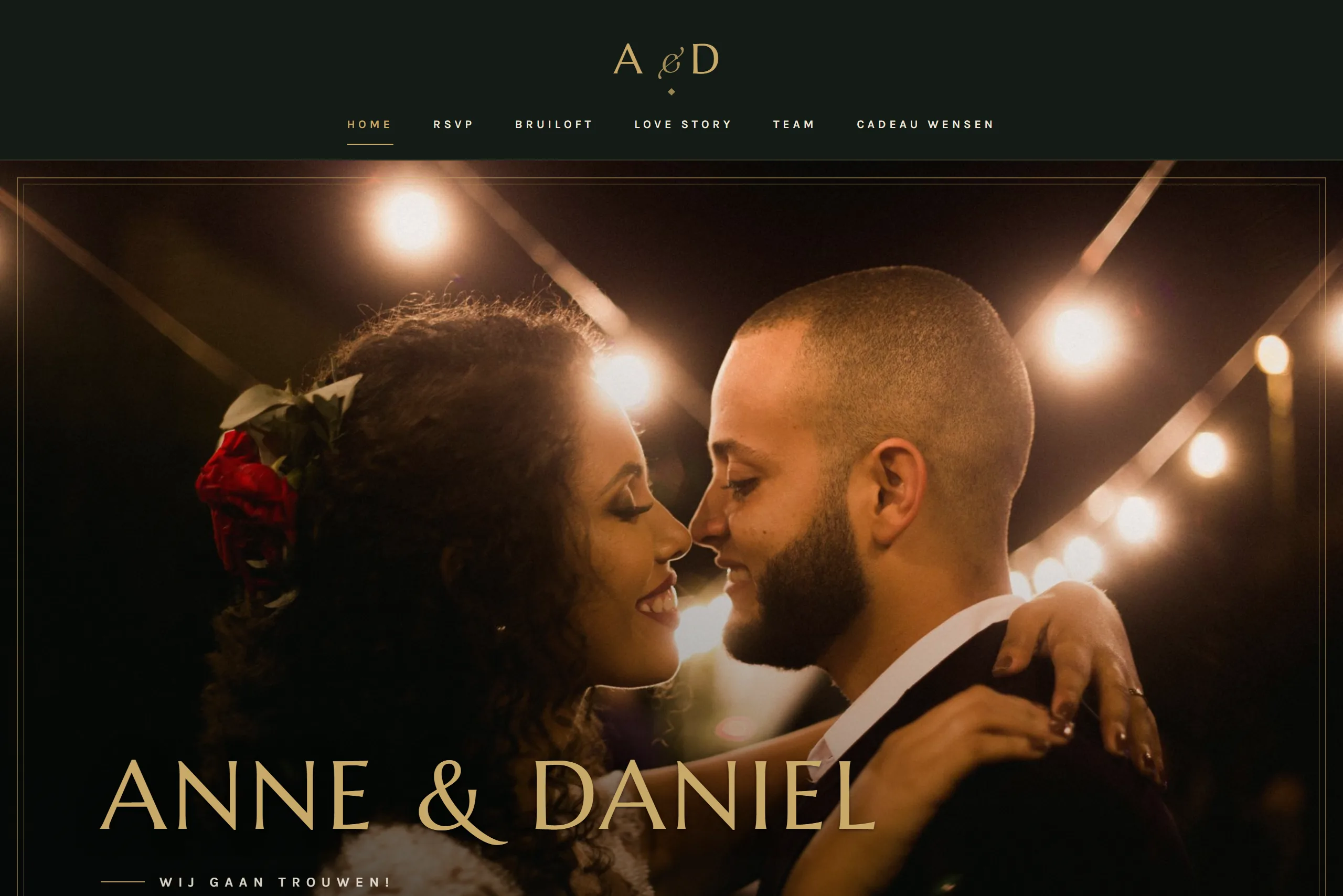 Emerald Noir trouwwebsite template