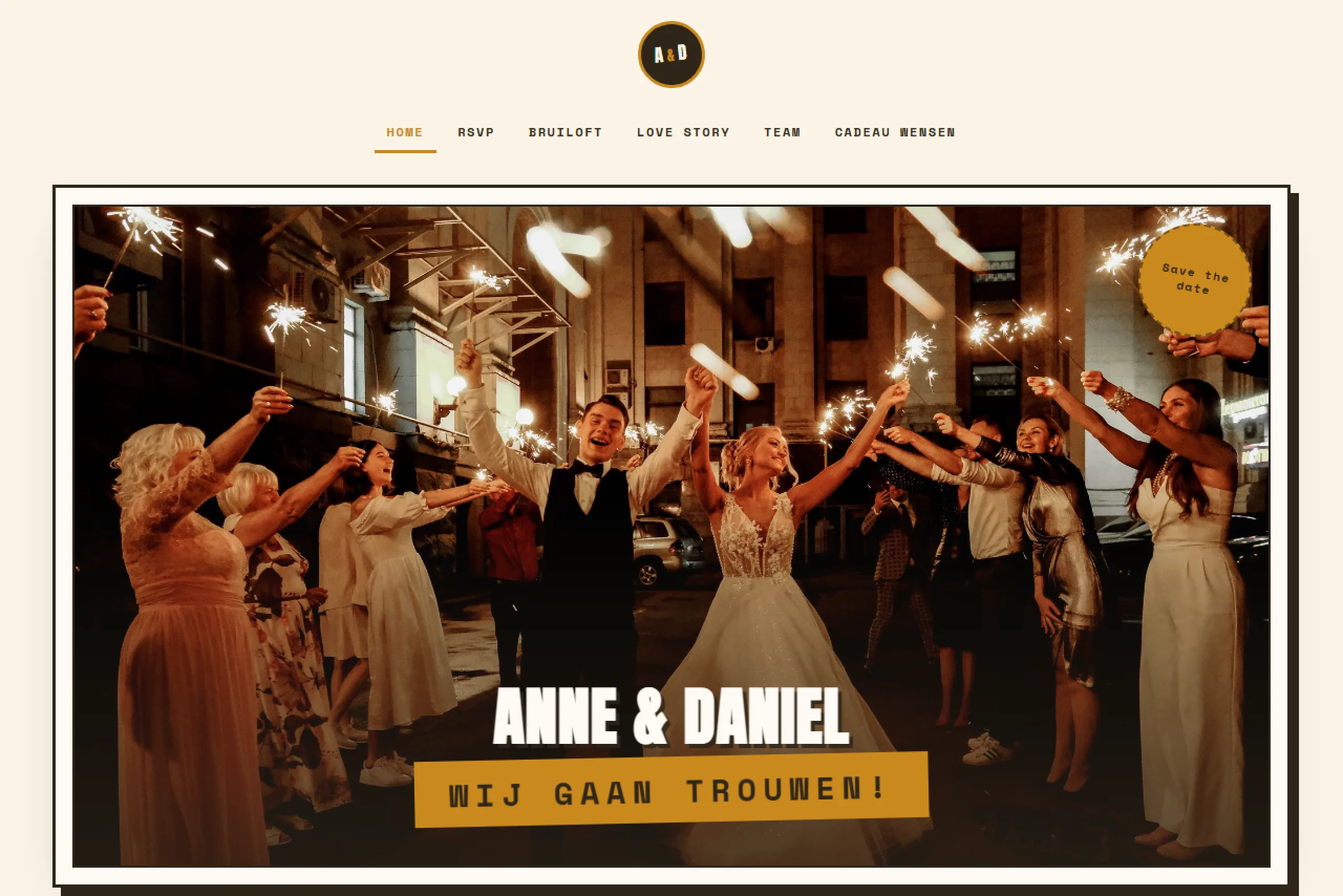 Retro Vinyl trouwwebsite template