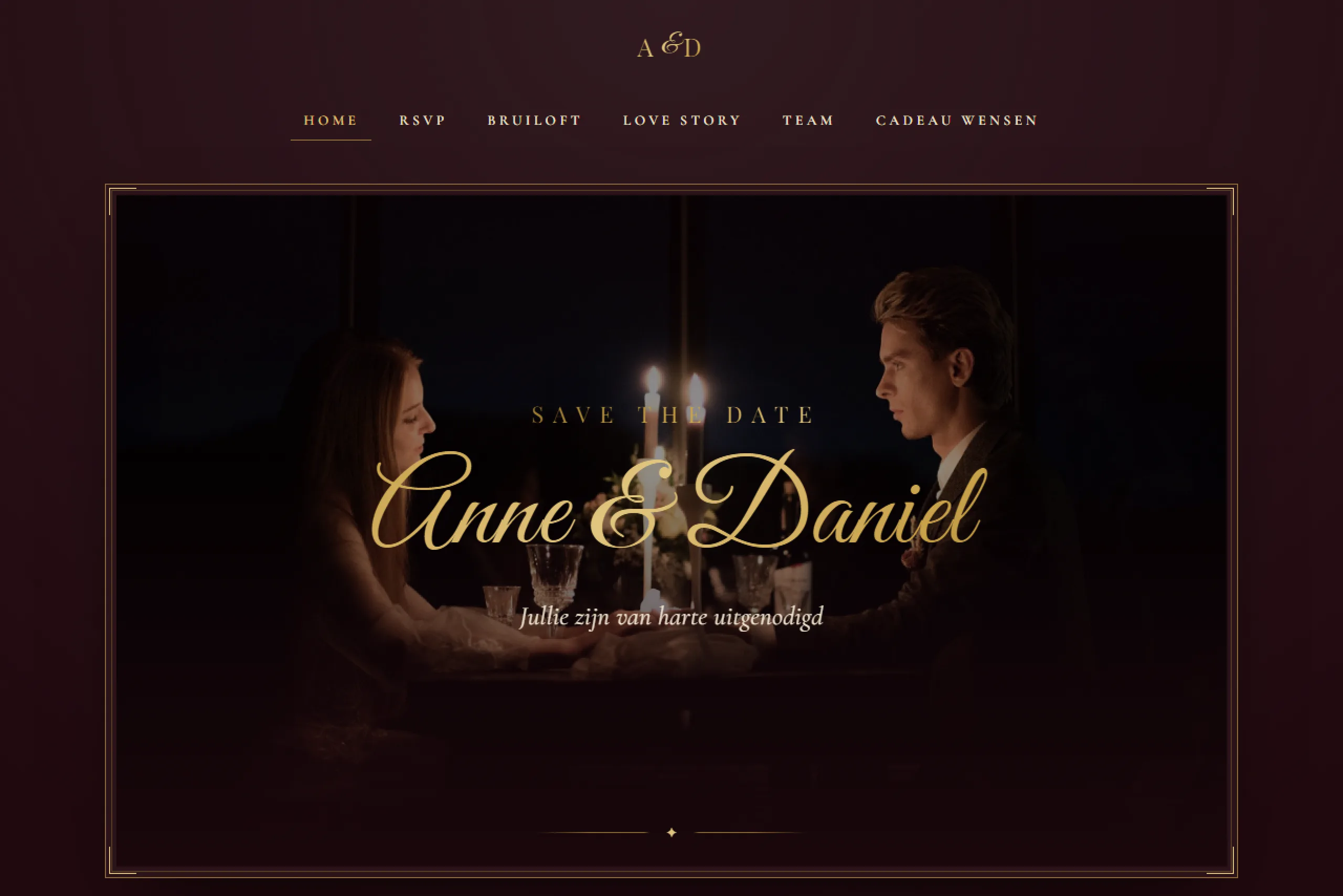 Velvet Gala trouwwebsite template